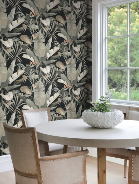Tropical Black Cabana Wallpaper