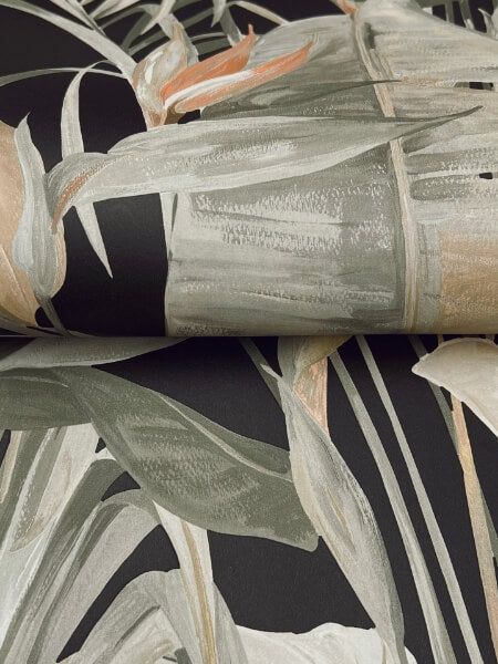 Tropical Black Cabana Wallpaper