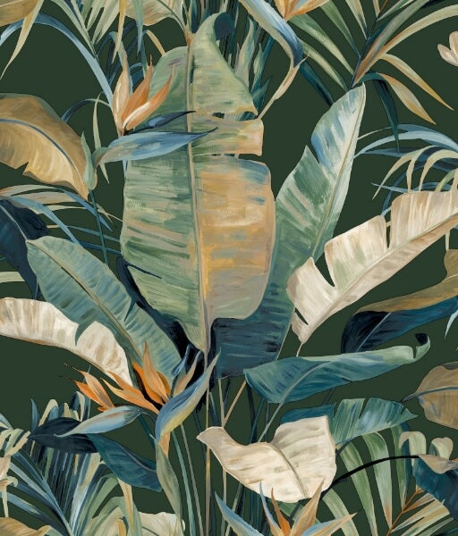 Tropical Green Cabana Wallpaper