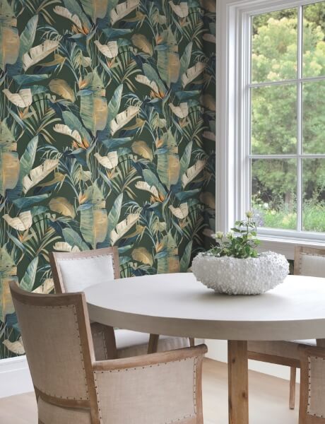 Tropical Green Cabana Wallpaper