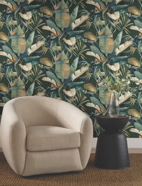 Tropical Green Cabana Wallpaper