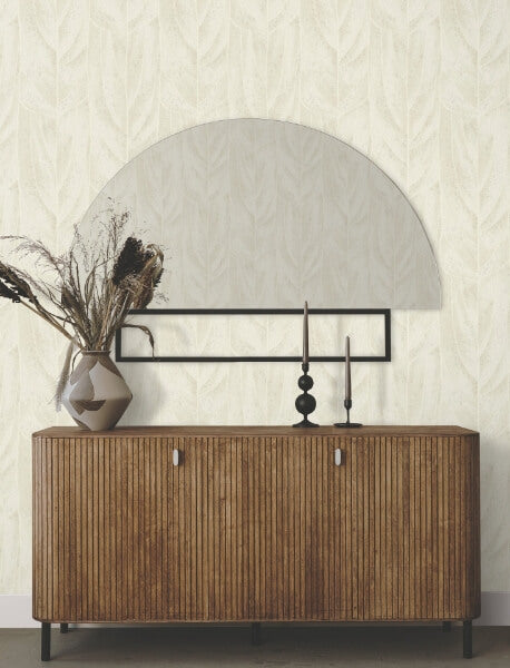 Dicot Neutral Leaf Wallpaper