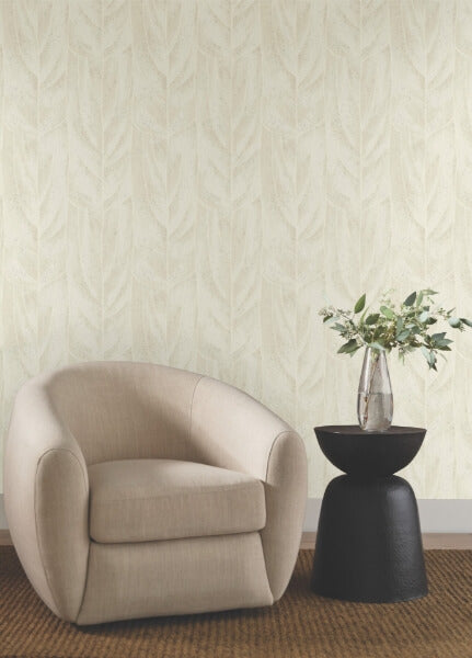 Dicot Neutral Leaf Wallpaper