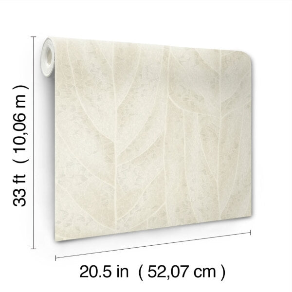 Dicot Neutral Leaf Wallpaper