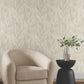 Dicot Beige Leaf Wallpaper