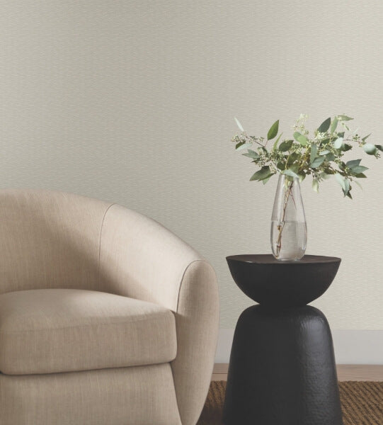 Elevated Taupe Waves Wallpaper