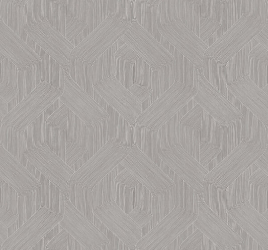 Fine Line Grey Geometric Wallpaper