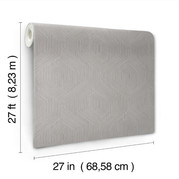 Fine Line Grey Geometric Wallpaper