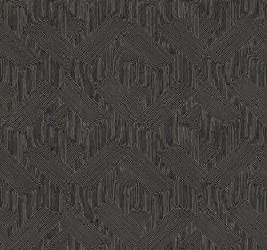 Fine Line Black Geometric Wallpaper