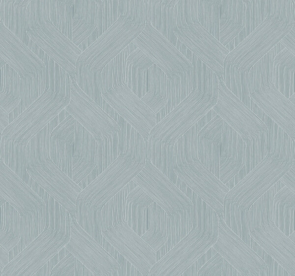 Fine Line Blue Geometric Wallpaper