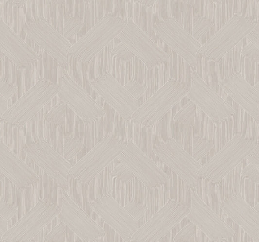 Fine Line Taupe Geometric Wallpaper