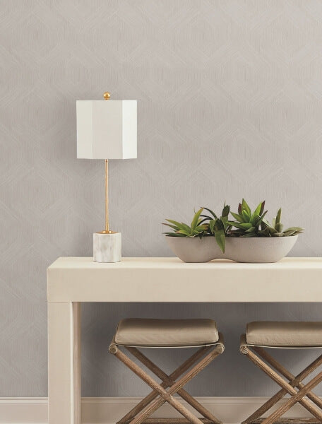 Fine Line Taupe Geometric Wallpaper