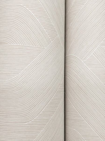 Fine Line Taupe Geometric Wallpaper