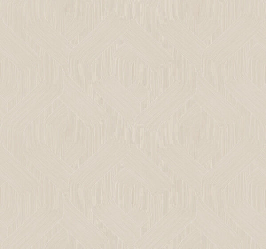 Fine Line Beige Geometric Wallpaper
