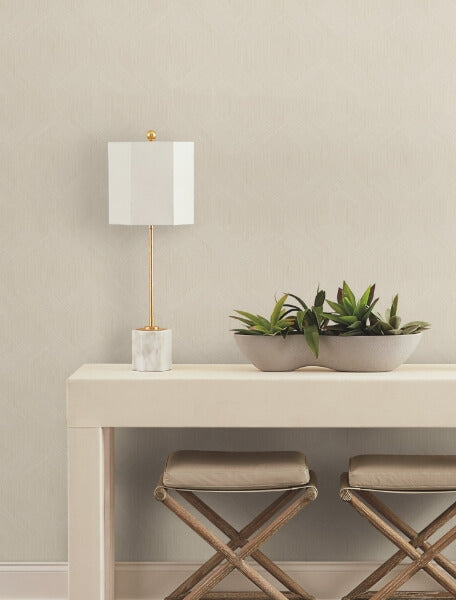 Fine Line Beige Geometric Wallpaper