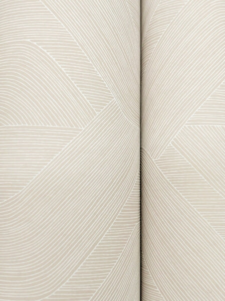 Fine Line Beige Geometric Wallpaper