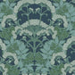 Yarrow Nouveau Blue & Green Wallpaper