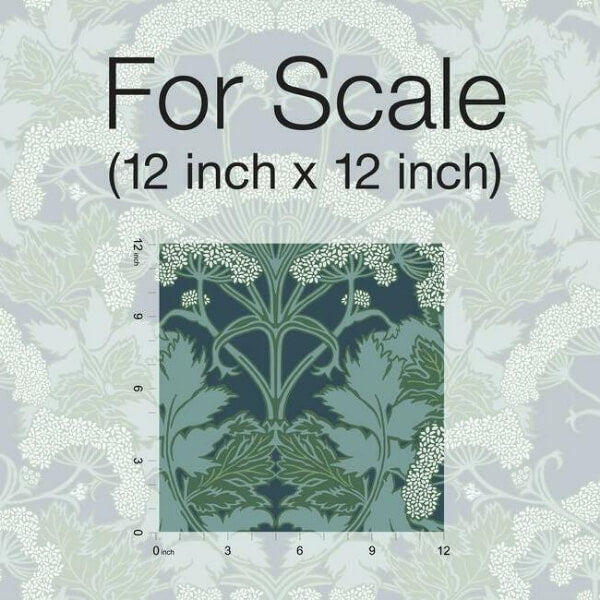 Yarrow Nouveau Blue & Green Wallpaper