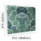 Yarrow Nouveau Blue & Green Wallpaper