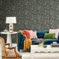 Marbled Endpaper Black & Gold Wallpaper