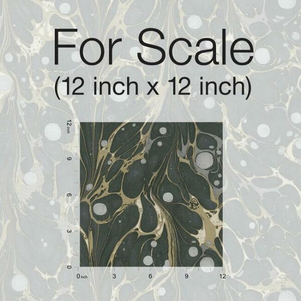 Marbled Endpaper Black & Gold Wallpaper