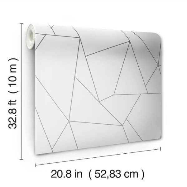 Nazca White & Silver Wallpaper