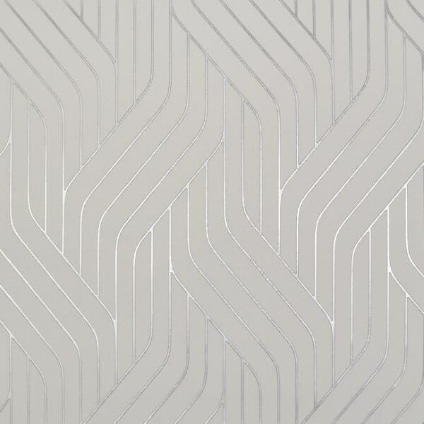 Ebb & Flow White & Silver Wallpaper