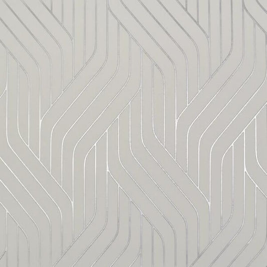 Ebb & Flow White & Silver Wallpaper