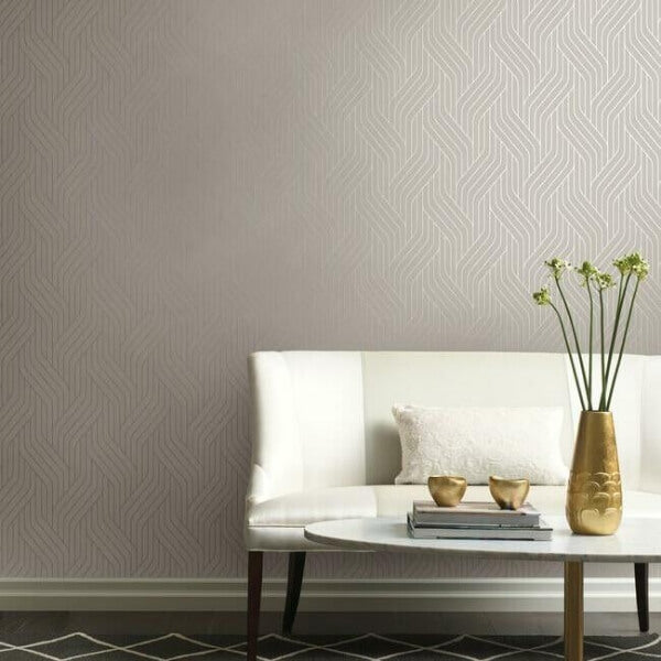 Ebb & Flow White & Silver Wallpaper