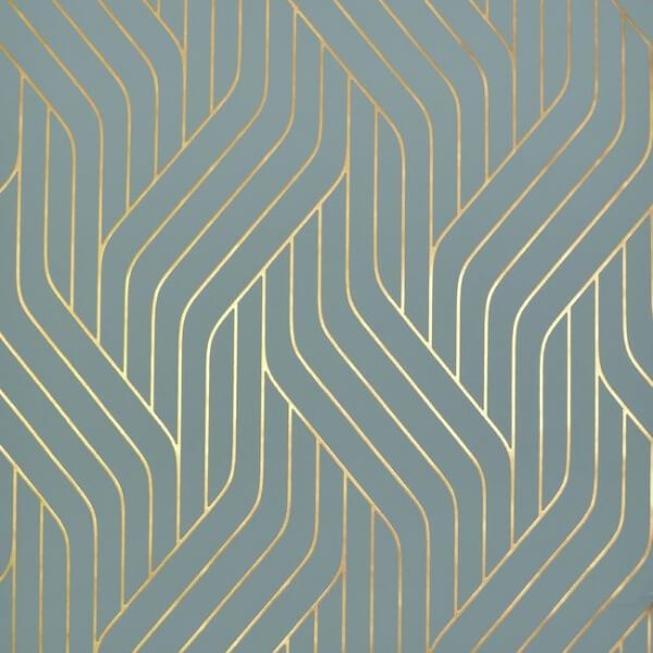 Ebb & Flow Blue & Gold Wallpaper