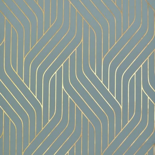 Ebb & Flow Blue & Gold Wallpaper