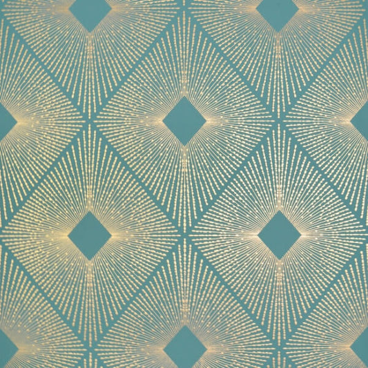 Harlowe Teal & Gold Wallpaper