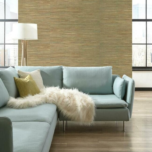 Raw Jute Green Wallpaper