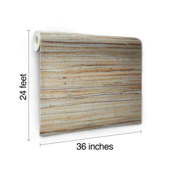 Raw Jute Grasscloth Metallic Wallpaper