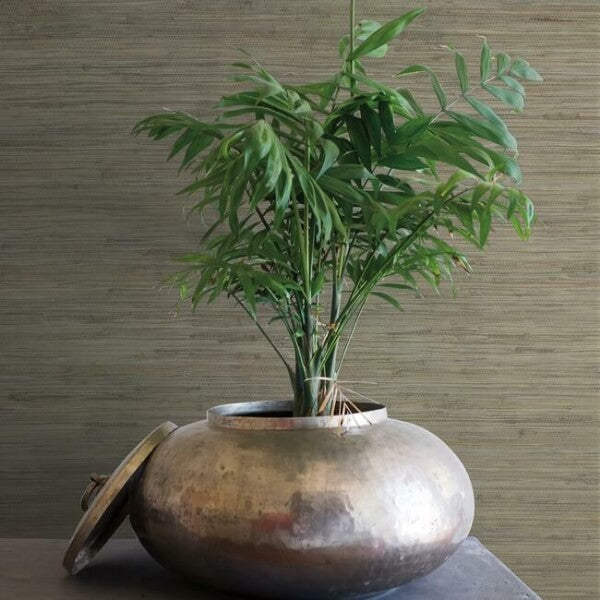 Threaded Jute Green Wallpaper