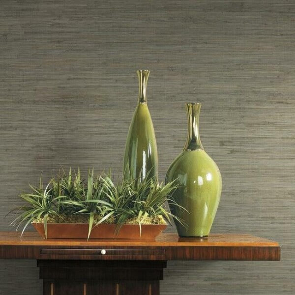 Threaded Jute Green Wallpaper