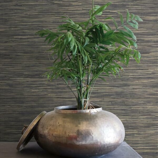 Threaded Jute Navy Wallpaper