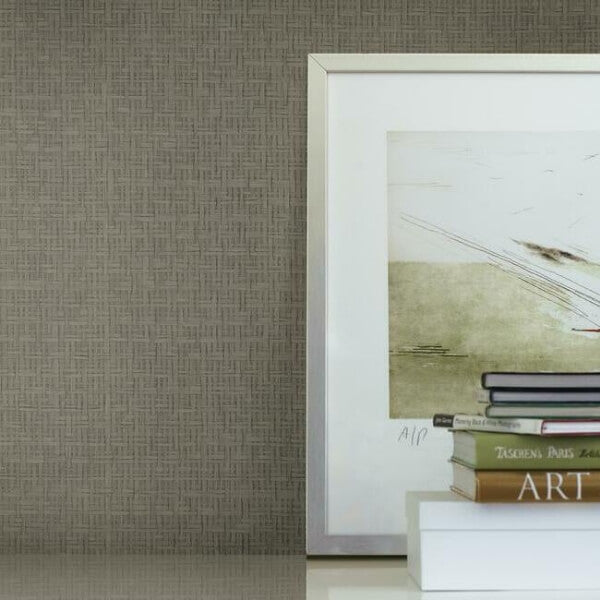 Tatami Weave Dark Grey Wallpaper