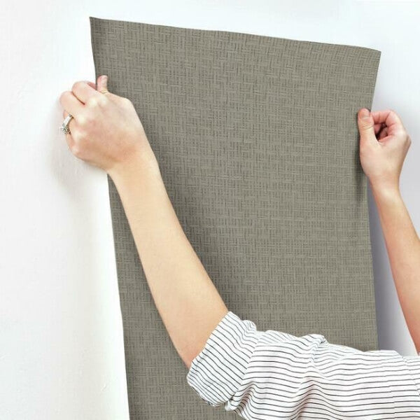 Tatami Weave Dark Grey Wallpaper