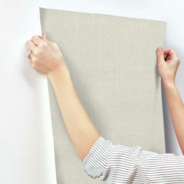 Tatami Weave Light Grey Wallpaper