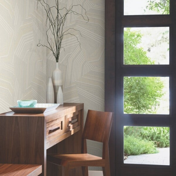 Dotted Maze Taupe Wallpaper