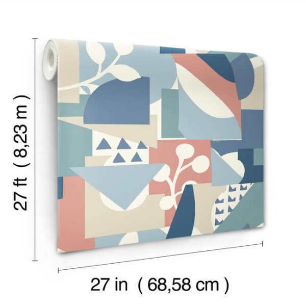 Cut Outs Blue Wallpaper