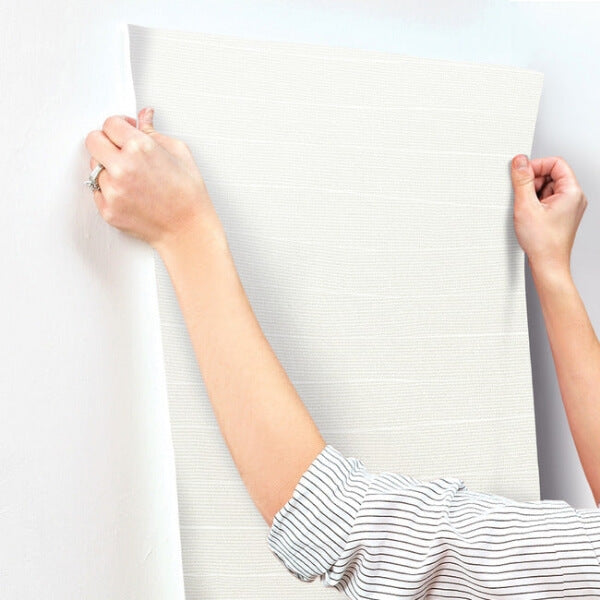 Natural Grid White Pearl Wallpaper