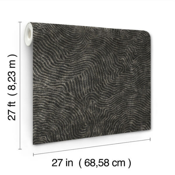 Modern Wood Black Wallpaper