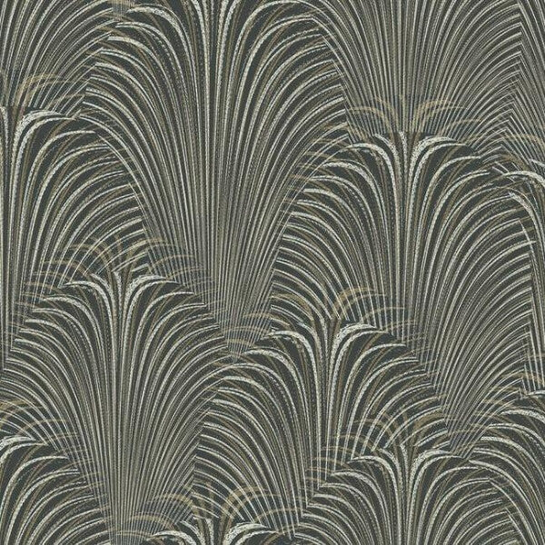 Deco Fountain Black Wallpaper