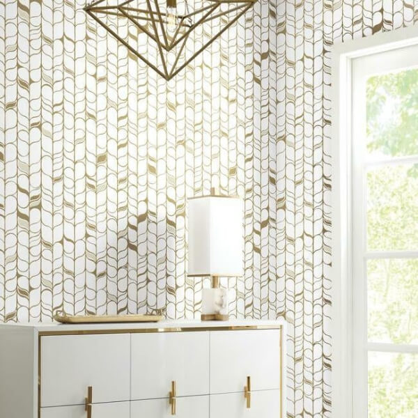 Perfect Petals White & Gold Wallpaper