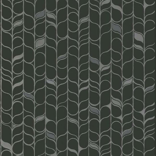 Perfect Petals Black & Silver Wallpaper