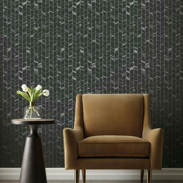 Perfect Petals Black & Silver Wallpaper