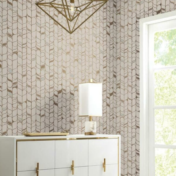 Perfect Petals Beige & Gold Wallpaper
