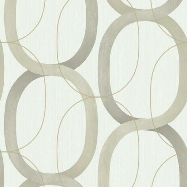 Interlock Taupe Wallpaper